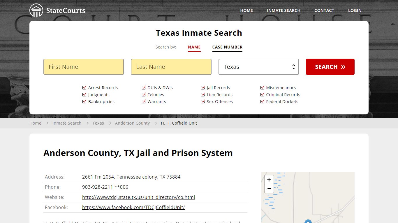 H. H. Coffield Unit Inmate Records Search, Texas - StateCourts